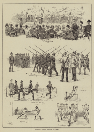 Victoria Rifles' Assault at Arms (engraving)
