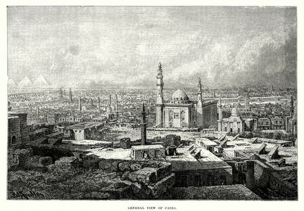 General view of Cairo (engraving)