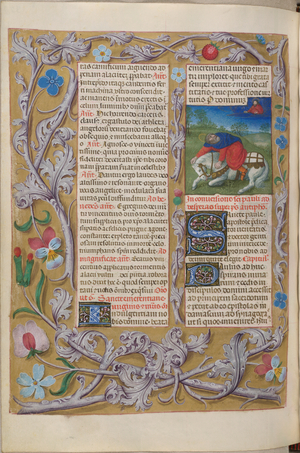 Sanctorale. The Conversion of St Paul. Floral border. Text and initials.