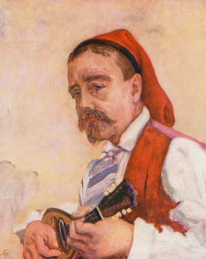 Singer in the Tarantella (colour litho)