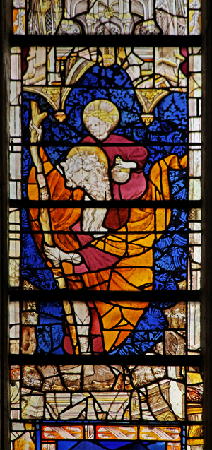 Window w4 depicting St Christopher (stained glass)