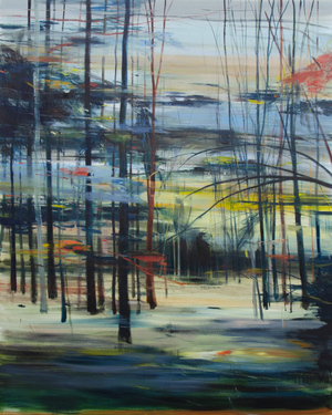 Moon Through The Trees, 2019 (oil on canvas)