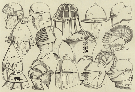 Some Ancient Helmets (engraving)