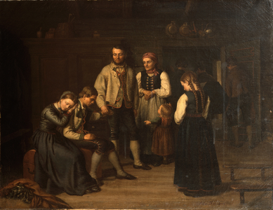 Everday life in a farmers living room,  (painting)