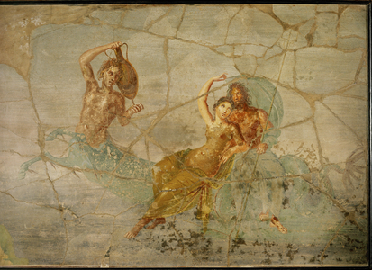 Neptune and Amphitrite, riding on the tail of a triton