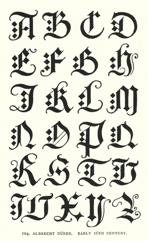 Alphabet, Albrecht Durer, Early 16th Century (litho)