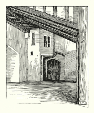 New College, Oxford: Below the Hall Stairs by the Kitchen (litho)