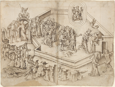 Allegory of the Life of a Scholar in a Rich Household [fol. 3 verso - 4 recto], c.1512-1515 (pen and ink on laid paper)