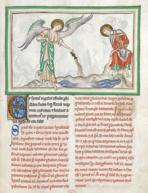 Biblical scenes from the Apocalypse of St. John.