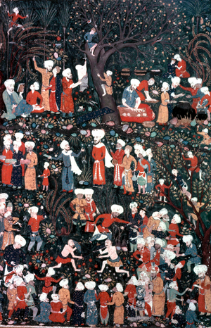 Fight en presence of a prince, Iranian miniature