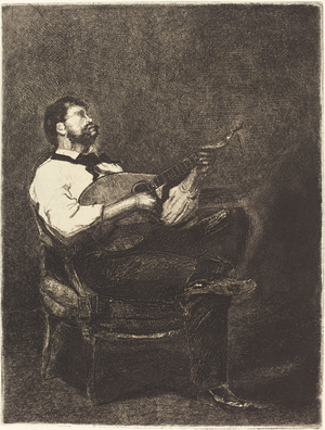 Guitar Player (Joueur de Guitare), 1861 (etching on laid paper)
   