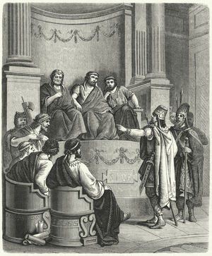 Emissaries of Eumenes II of Pergamom before the Roman Senate (engraving)