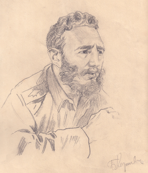 Fidel Castro, 1962 (pencil on paper)