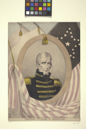 General Willam [Sic] H. Harrison (hand-coloured lithograph)