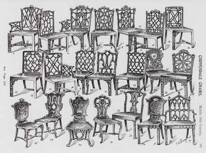 Chippendale Chairs, Middle 18th Century (litho)