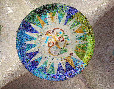 mosaic, colour, Spain, Spanish art, park, guell, Barcelona