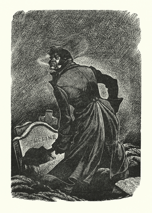 Illustration for Wuthering Heights by Emily Bronte (engraving)