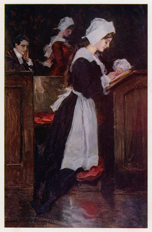 Illustration for Evangeline, A Tale of Arcadie, by Henry Wadsworth Longfellow (colour litho)