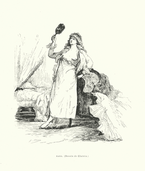 Illustration for Nana by Emile Zola (engraving)