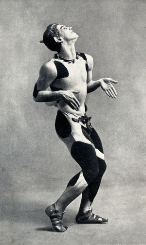 Vaslav Nijinsky in Debussy 'Prelude L'Apres-midi d'un faune' 1912 (b/w photo)