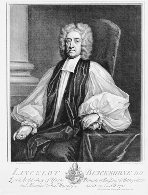 Lancelot Blackburne (1658-1743), Archbishop of York, 1727(engraving),