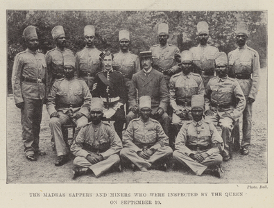 The Madras Sappers and Miners who were inspected by the Queen on 19 September (b/w photo)