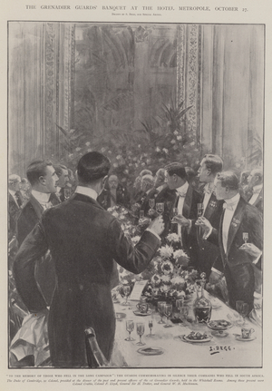 The Grenadier Guards' Banquet at the Hotel Metropole, 27 October (litho)