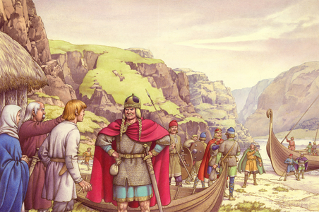 Ragnar Lodbrok, one of the first Vikings to raid Britain (gouache on paper)