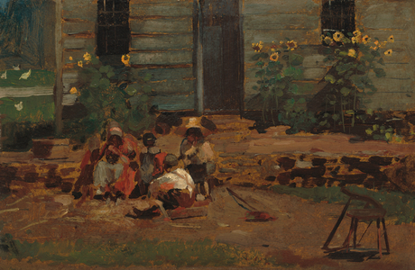 Sketch of a Cottage Yard, c.1876 (oil on academy board)