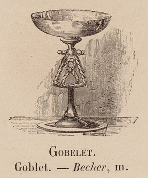 Le Vocabulaire Illustre: Gobelet; Goblet; Becher (engraving)