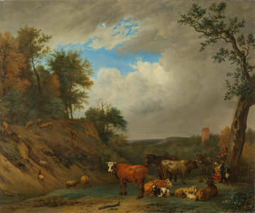 Herdsmen with their cattle, 1651 (oil on canvas)