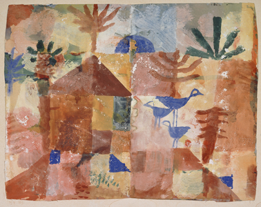 Landscape with Bluebirds, 1919 (w/c on paper)
