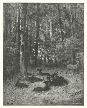 The Fables of La Fontaine: The Sick Stag (engraving)