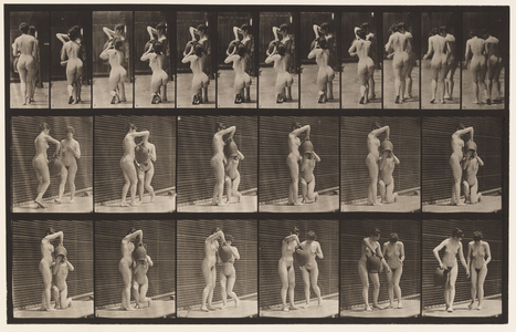 Plate 453. Two Models; 8 Kneels, Drinks from Water-Jar in Hands, 1872-1885 (collotype on paper)