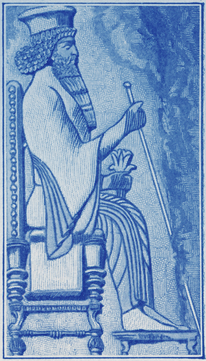 Darius I, King of Persia, enthroned