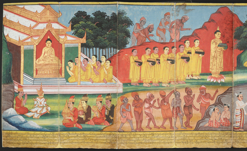 Scenes from the life of the Buddha.