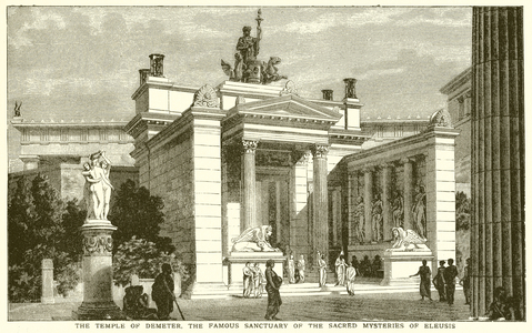 The Temple of Demeter, the Famous Sanctuary of Sacred Mysteries of Eleusis (engraving)