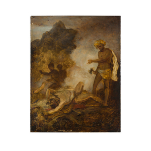 Don Raphael and his Companions Surprised by Corsairs (oil on paper laid to panel)