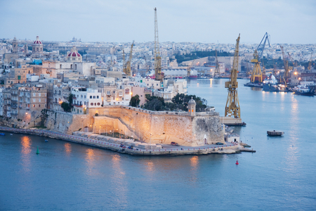 Vedette, as seen from Valletta at Dusk, Senglea, Malta (photo)