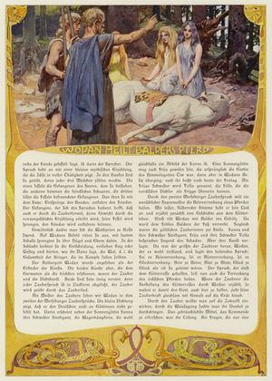 Wodan healing Baldr's horse (colour litho)