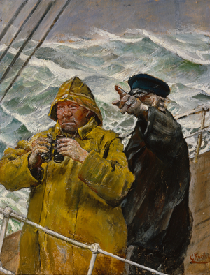 On the watch (oil on canvas)