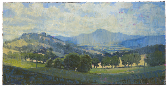 View North to Monte San Vicino, 2018 (oil on linen)