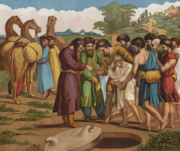 Joseph sold by his Brethren (colour litho)