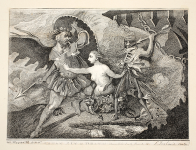 Satan, Sin and Death, pub. 1792 (engraving)
