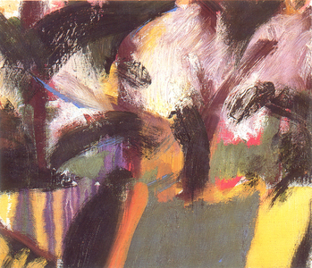 Garden with Cherry Blossom, 2003 (oil on canvas mounted on board)