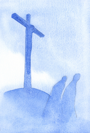There is nothing in one's life which cannot be seen more clearly, with marvellous results, when examined 'at the foot of the cross', 2002 (w/c on paper)