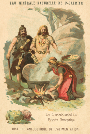 Sauerkraut, Germanic meal (chromolitho)