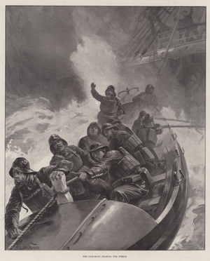 The Life-Boat nearing the Wreck (litho)