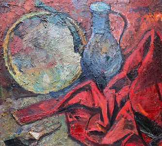 Still Life with Pitcher and Red Cloth, 1964 (oil on canvas)