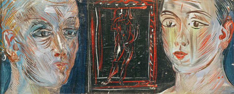 Heads of Two Women (oil on canvas)